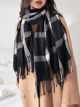 Plaid Fringe Hem Scarf Sai Feel